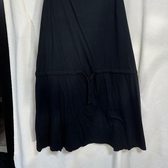 Allen Allen Womens Dress 3X Black Cotton Sleeveless Drawstring Waist Knee Length - Picture 3 of 6
